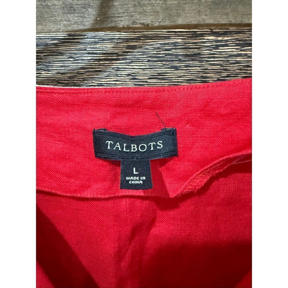 Talbots Women's top blouse Shirt 100% linen size large - Picture 3 of 6